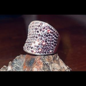 Vintage Colleen Lopez sterling silver Pave set ring size 7